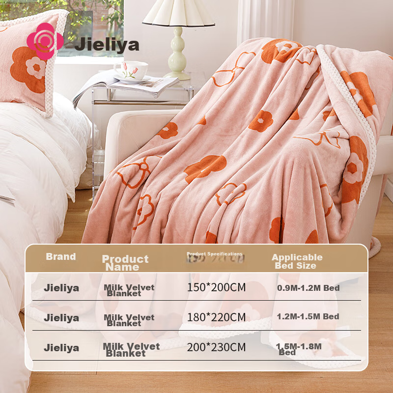 Grace Milk Velvet Blanket, Office Air Conditioning Blanket, Double-Sided Sofa Na...