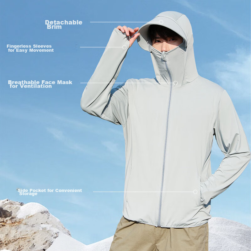 LangSha Sun Protection Clothing for Men And Women, Ice Silk Style, Spring And Su...