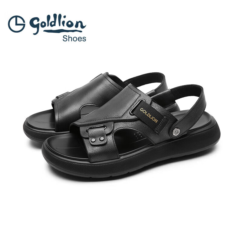 Goldlion Men's Sandals, Summer Lightweight And Soft, Dual-Use Outdoor Beach Leat...