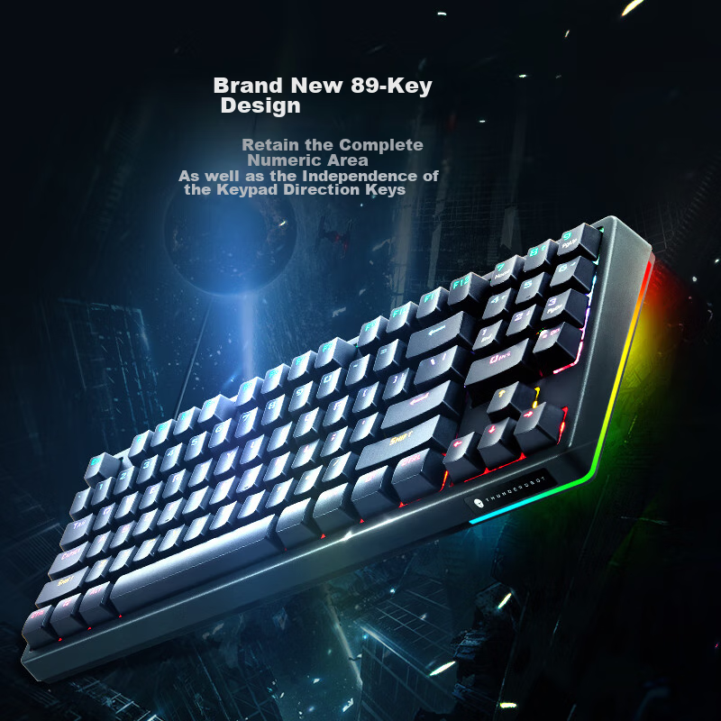 ThundeRobot Wired Gaming Mechanical Keyboard KG3089C Iridescent Edition, 89-Key...