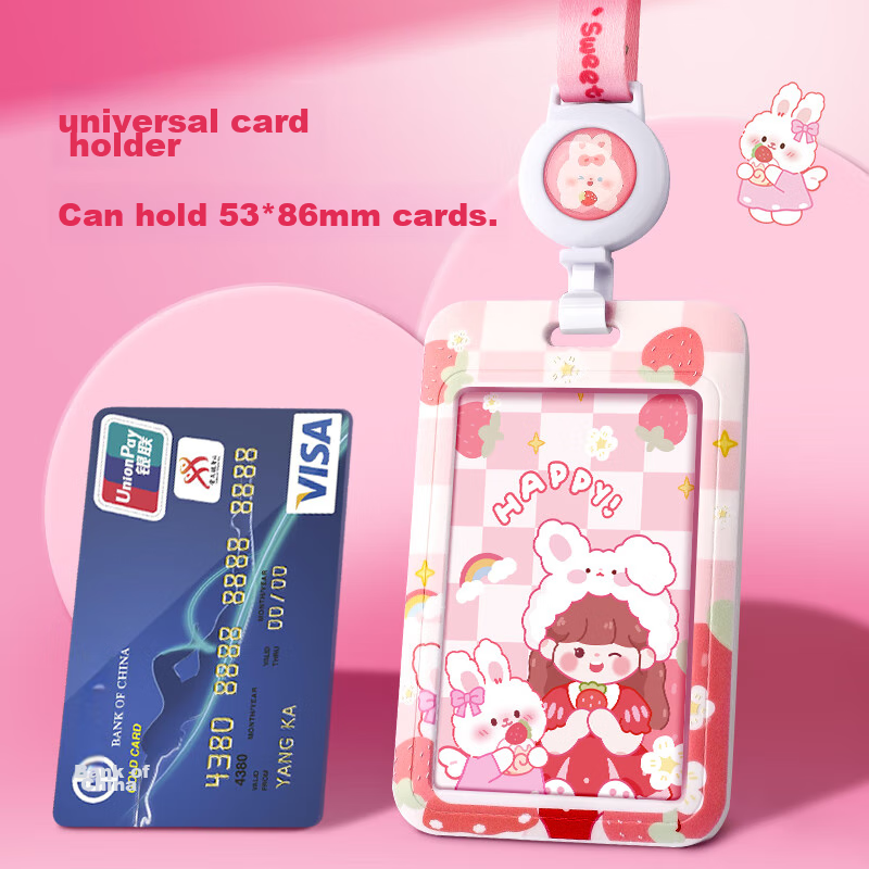 Jinzhi 2-Pack Cute Card Holders for Elementary School Students, Bus Pass Pouches...