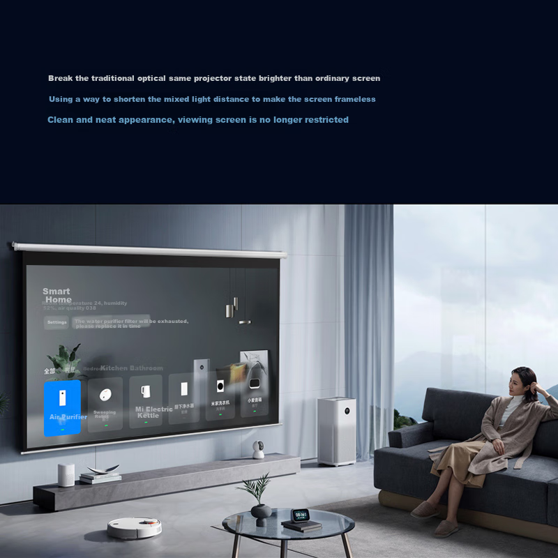 KUAIDUOXIAOWU Electric Motorized Projector Screen Aviation Dual Socket 84 Inch 1...