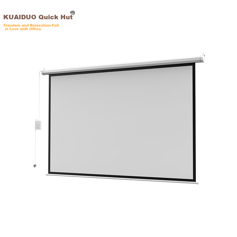 KUAIDUOXIAOWU Electric Motorized Projector Screen Aviation Dual Socket 84 Inch 1...