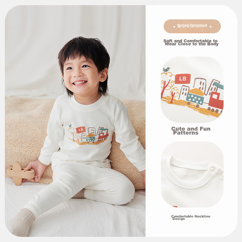 Labi Children's Underwear Set, Double-Sided Fabric, Boys And Girls Autumn Clothe...