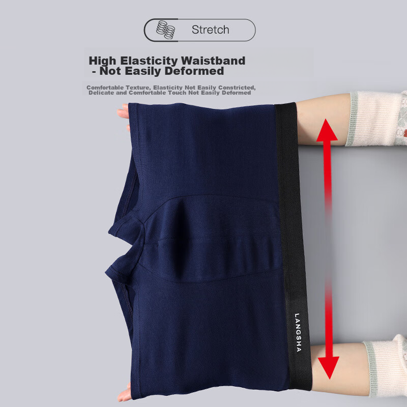 Langsha Men's Underwear, Boxer Briefs, Combed Cotton, Loose-Fitting, Large Size,...