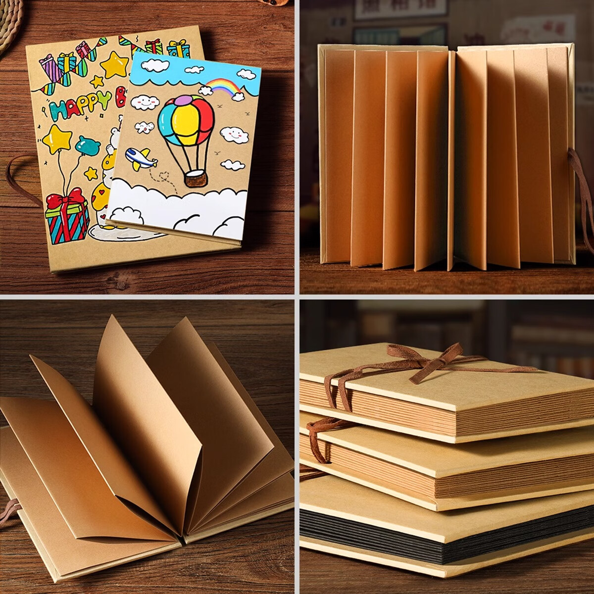 Jiamo Accordion Folding DIY Photo Album, 3D Book, Self-Made Blank Handmade Album...