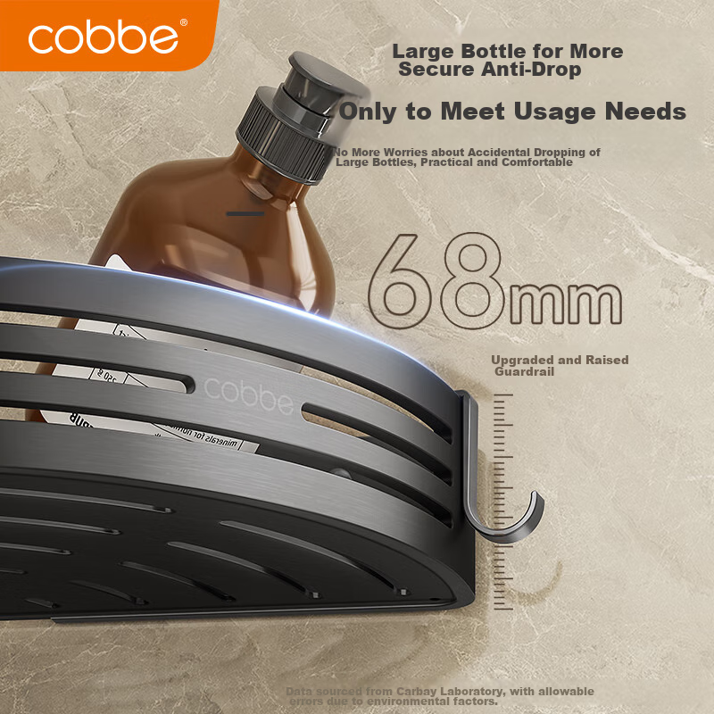 Cobbe Bathroom Storage Rack, Toilet Corner Shelf, No Drilling Required, Space Al...