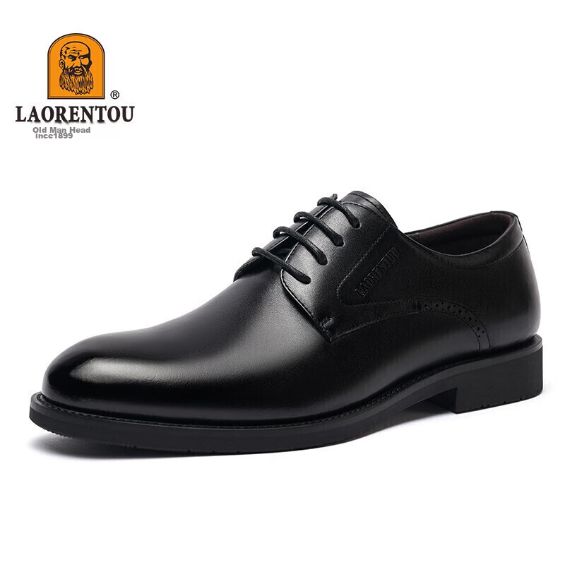 LAORENTOU Men's Leather Shoes, Business Formal Shoes, Top-Grain Cowhide, Breatha...