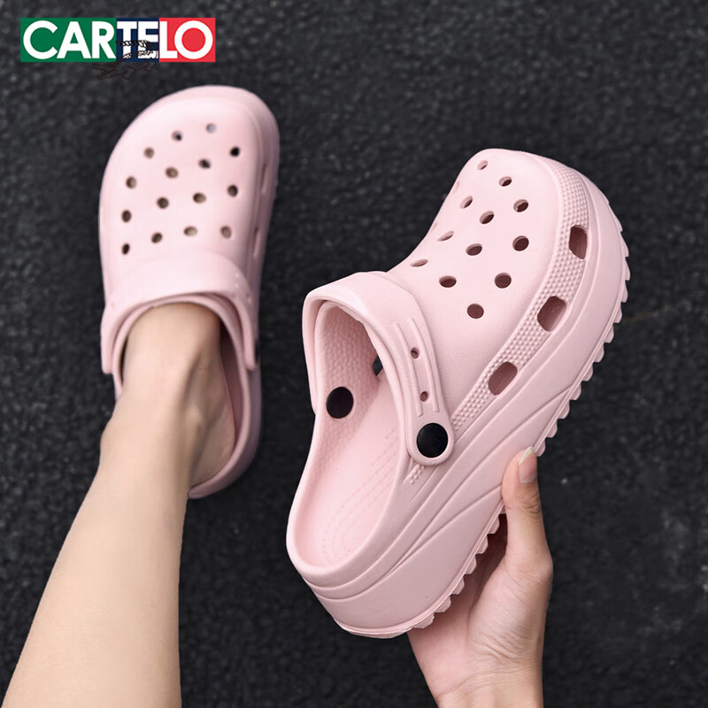 Cartelo Crocodile Perforated Shoes, Women's Sandals, Summer Casual Beach Shoes,...