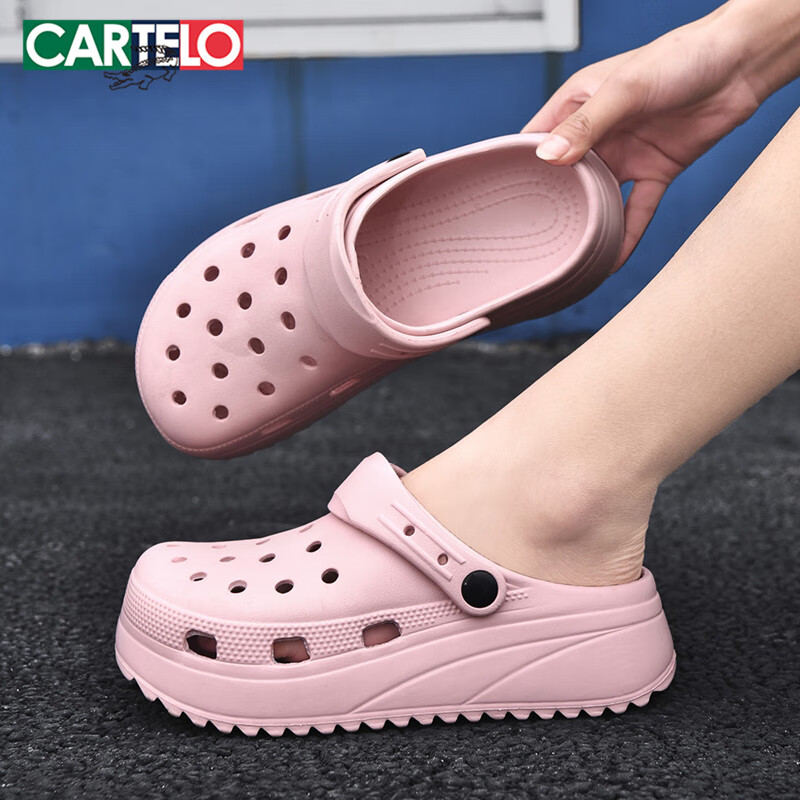 Cartelo Crocodile Perforated Shoes, Women's Sandals, Summer Casual Beach Shoes,...