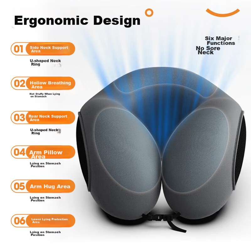 Jing Yanxian U-Shaped Pillow, Nap Pillow, Cervical Pillow, Memory Foam Neck Pill...