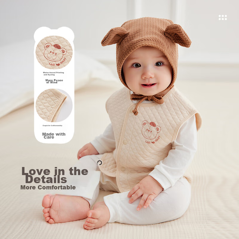 Labi Children's Vest, Full-Open Baby Vest, Spring And Autumn, for Boys And Girls...