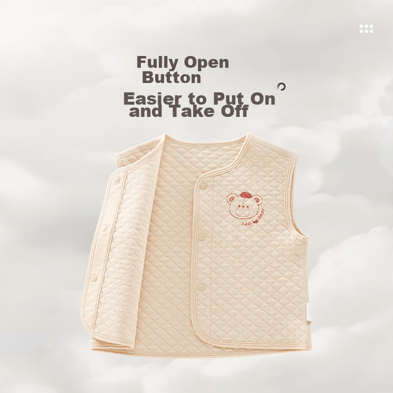 Labi Children's Vest, Full-Open Baby Vest, Spring And Autumn, for Boys And Girls...