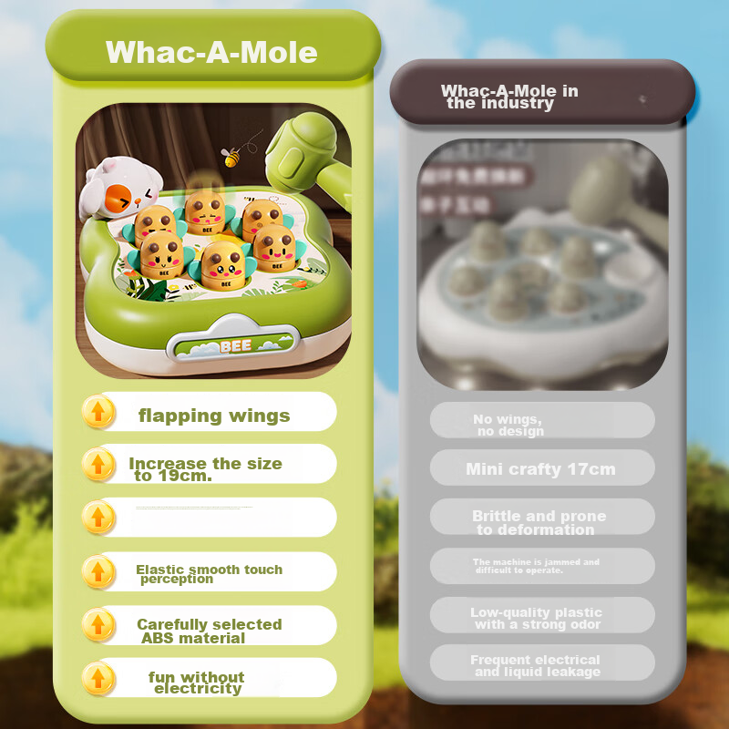 Kakabei Baby Toy, 0-6 Months Whack-A, Early Education Hammering Game, for Boys A...