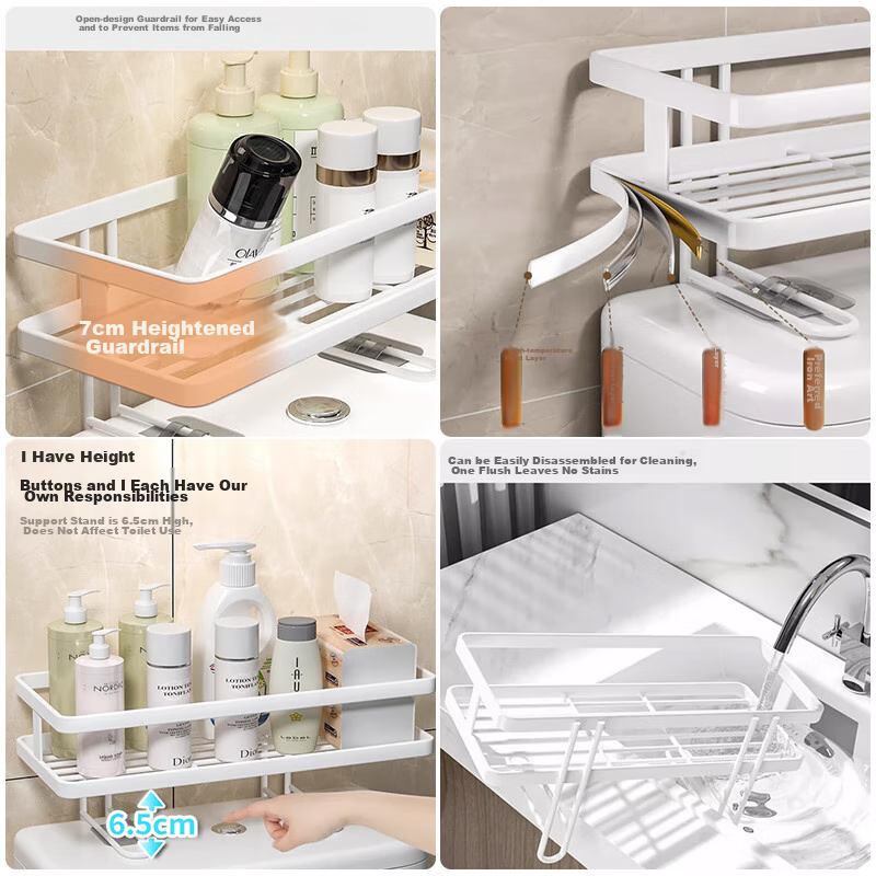 Jiashigao Bathroom Toilet Shelf, Above Toilet Tank Storage Rack, Bathroom No-Dri...
