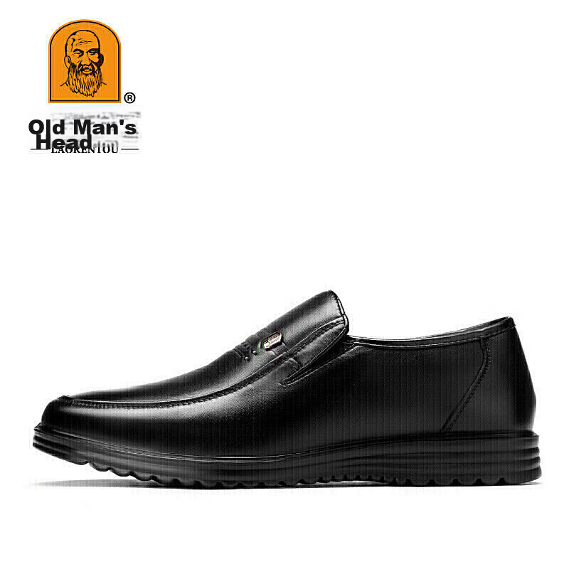LAORENTOU Leather Shoes, Men's Business Shoes, Slip-On Formal Shoes, Cowhide Dad...