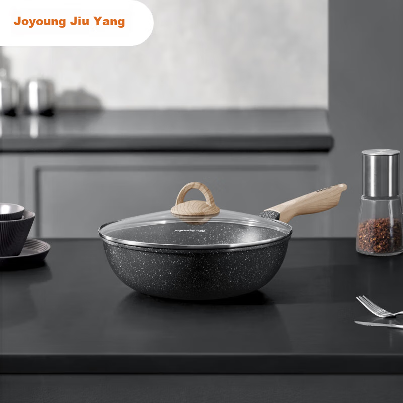 Joyoung Non-Stick Wok, Black Gold Maifan Stone Color, Cooking Pan for Home Use,...