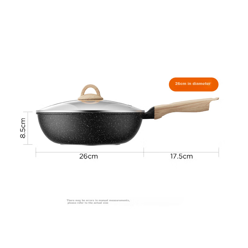 Joyoung Non-Stick Wok, Black Gold Maifan Stone Color, Cooking Pan for Home Use,...
