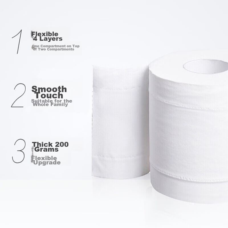 Jierou Core Roll Toilet Paper, Black Face Extra Thick 4-Ply 200g*10 Rolls, Tissu...