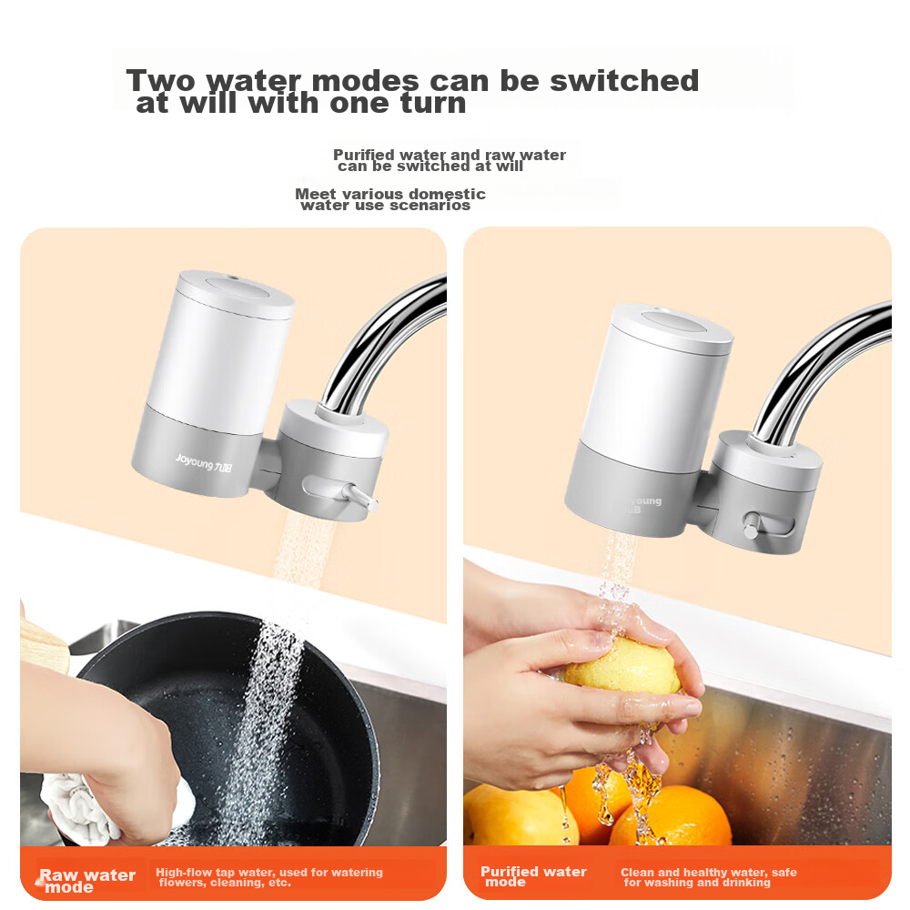 Joyoung Water Purifier Faucet Filter, Kitchen Tap Water Filter, Removes Residual...