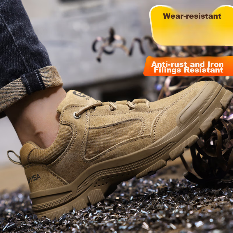 JUNBU Safety Shoes for Men with Steel Toe Cap, Anti-Smashing, Anti-Puncture, Bre...