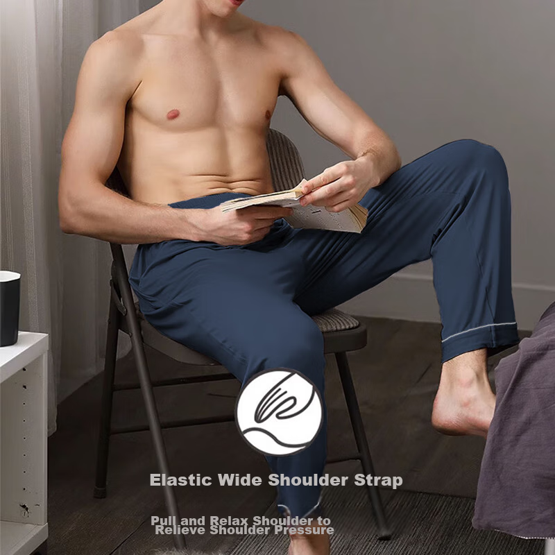 Langsha Men's Cotton Pajama Pants, 7A Antibacterial, Large Size, Sports Casual,...