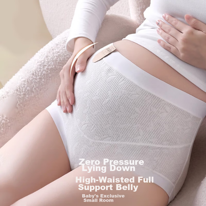 Langsha Maternity Underwear for Women, High-Waisted, Belly Support, Cotton 7A An...