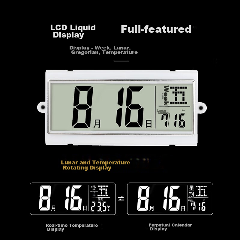 Compas Wall Clock, Living Room Clock, Perpetual Calendar, Simple Quartz Wall Clo...