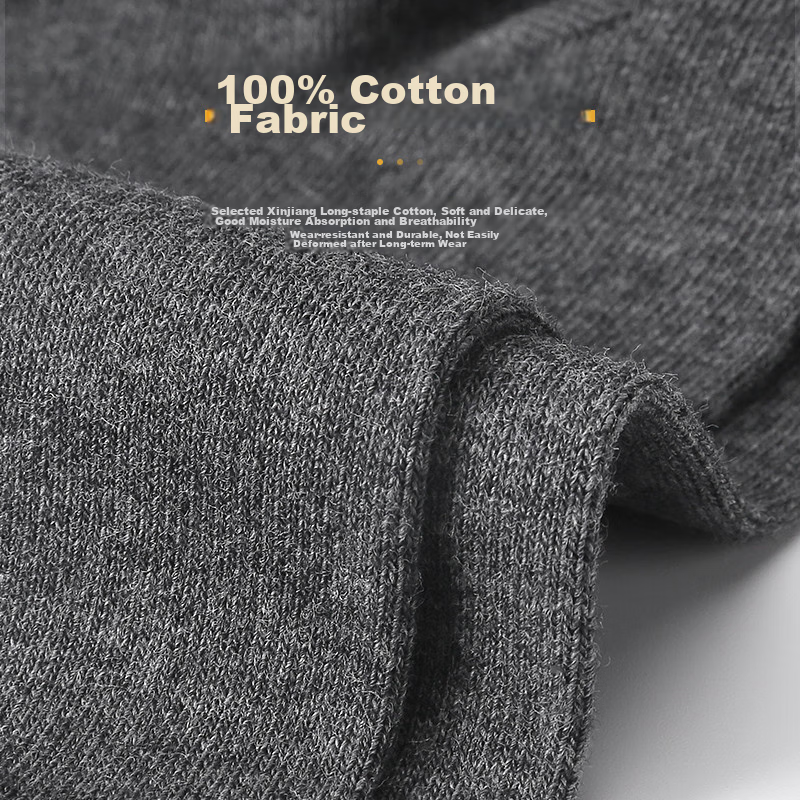 Langsha Custom Plus Size Loose Top Socks for Men, Mid-Calf, 100% Pure Cotton, Wi...