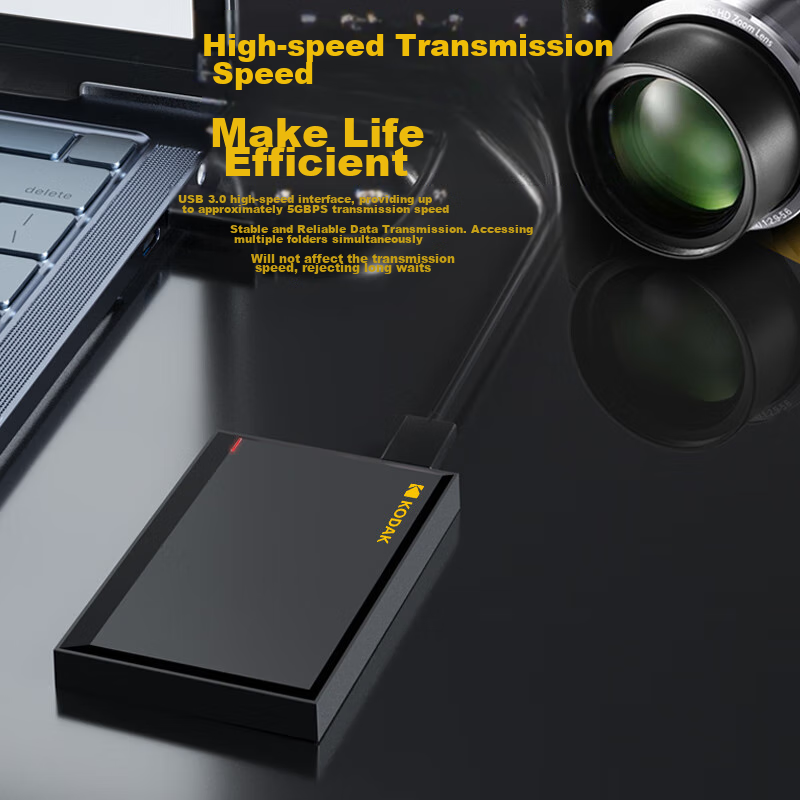 Kodak 1TB External Portable Hard Drive, USB3.0, Mechanical Hard Drive, P190 Seri...