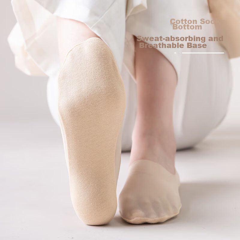 LangSha Women's Summer Thin Cotton Bottom Socks Short Socks Ice Silk Invisible S...