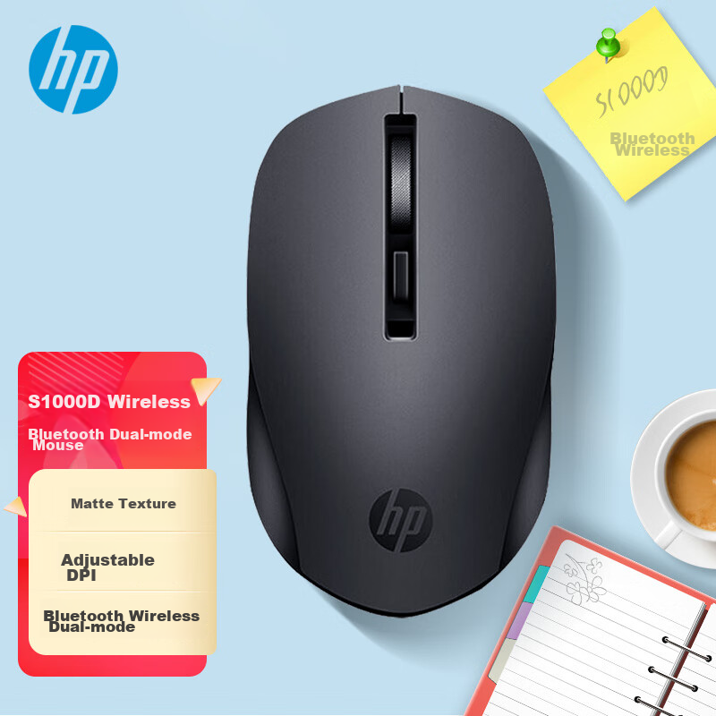 HP S1000D Wireless Bluetooth Dual Mode Mouse Wireless Mouse for Office Laptop De...