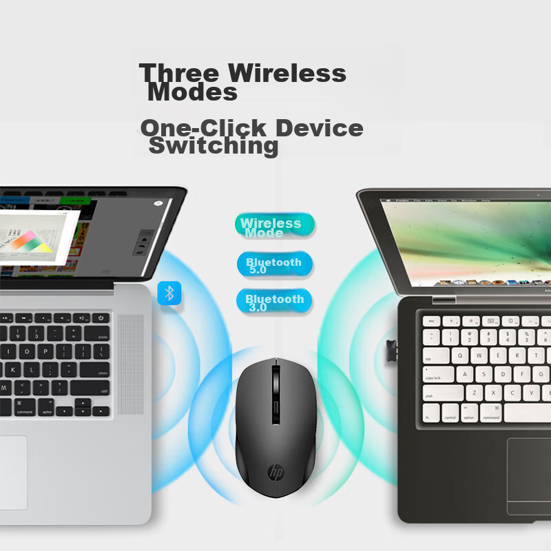 HP S1000D Wireless Bluetooth Dual Mode Mouse Wireless Mouse for Office Laptop De...