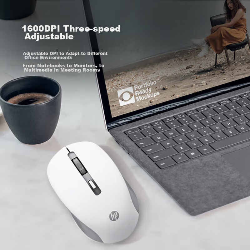 HP S1000D Wireless Bluetooth Dual Mode Mouse Wireless Mouse for Office Laptop De...