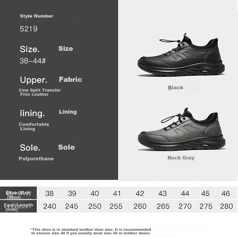 CARTELO Men's Leather Shoes Spring/Summer Casual Business Breathable Outdoor Sof...