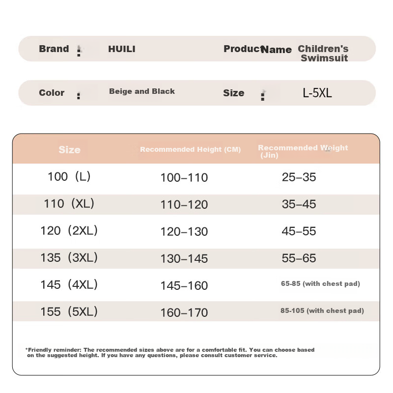 HUANLI Children's Swimwear Girls' One-Piece Dress for Girls and Girls in Large a...