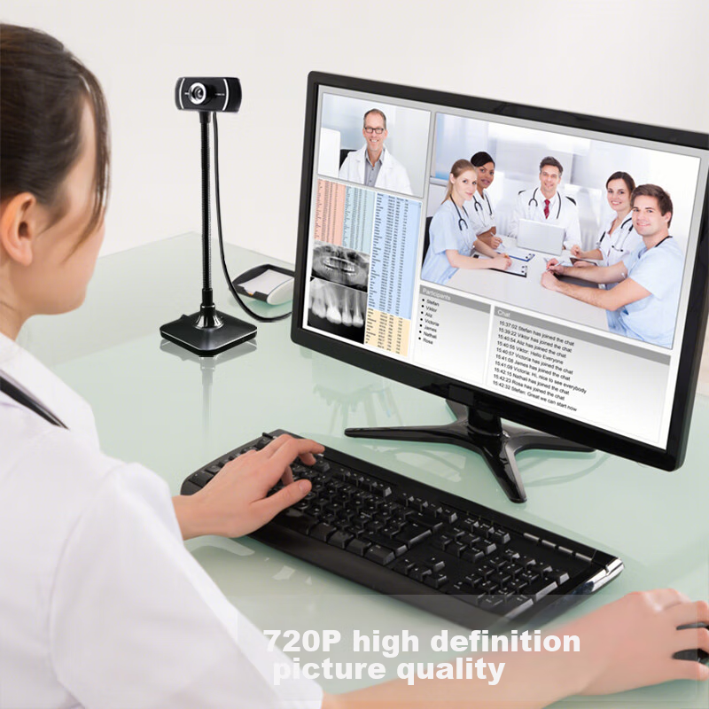 GESOBYTE C208 Bracket 720P HD Live Streaming Webcam for Video Conferencing, Onli...