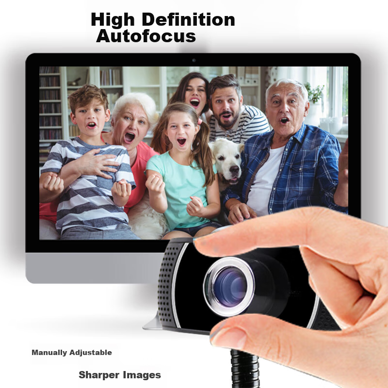 GESOBYTE C208 Bracket 720P HD Live Streaming Webcam for Video Conferencing, Onli...