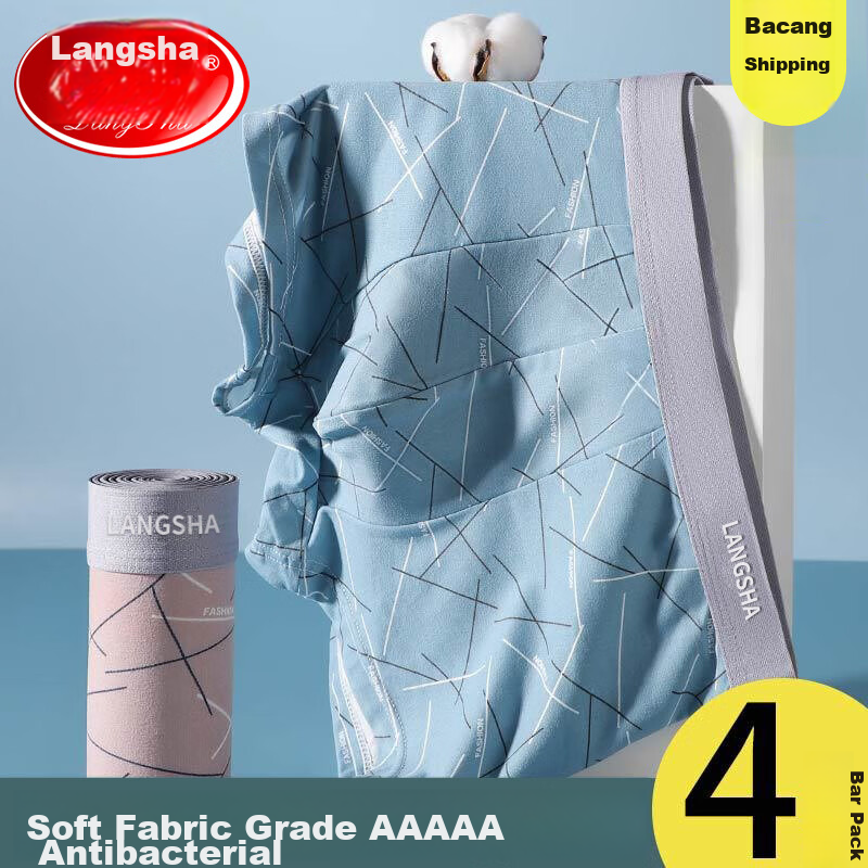 Langsha Men's Underwear, Cotton Comfortable Boxer Briefs, Men's Shorts, 4-Pack,...