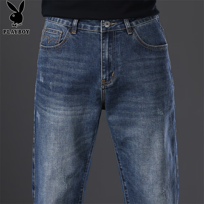 Playboy Denim Jeans for Men, Spring And Summer Straight-Leg Casual Pants, Loose-...