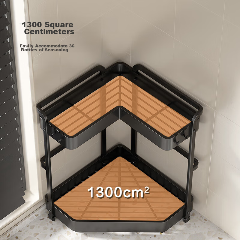 Jingzao Kitchen Storage Rack, Corner Spice Rack, Seasoning Bottle And Jar Holder...