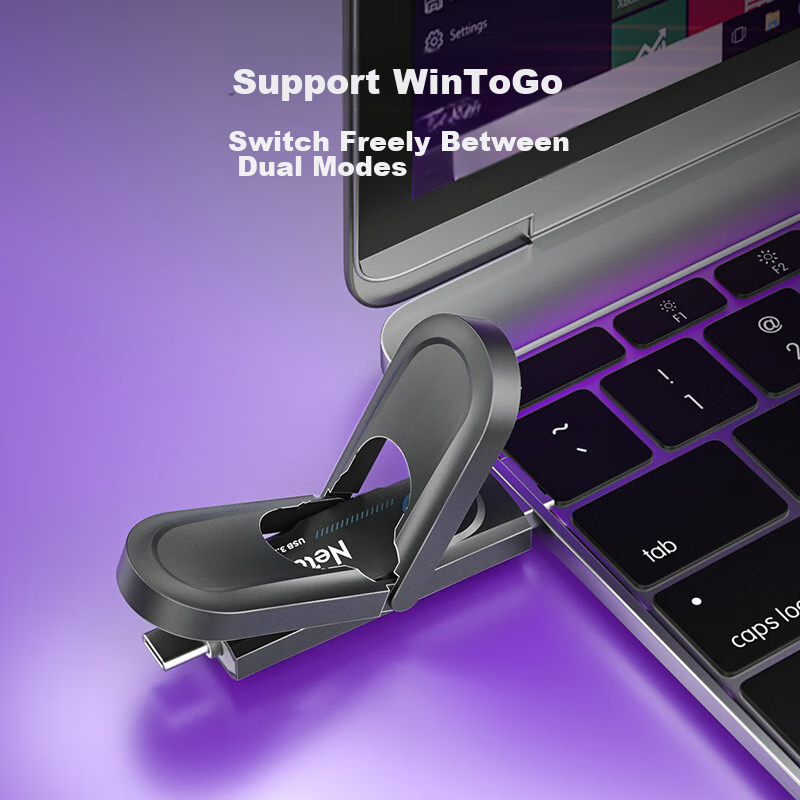 Netac 1TB USB3.2 Solid State Flash Drive, US9 Type-C Dual Interface USB Drive, R...