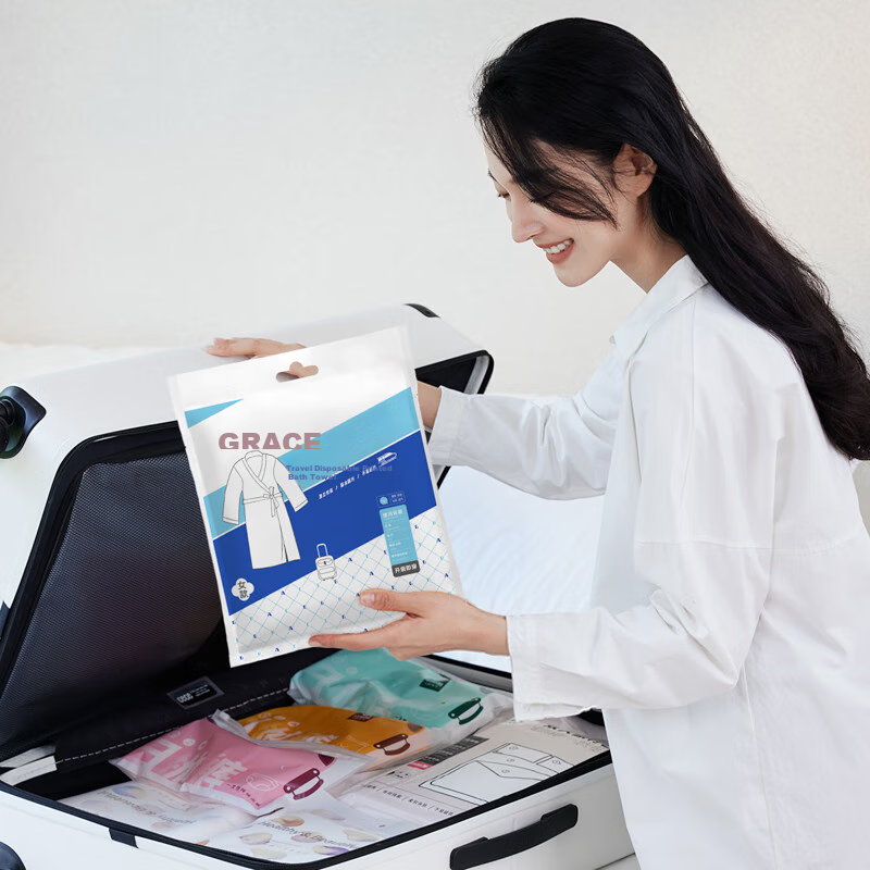 Grace Disposable Bathrobe, No-Wash Sleepwear, Hot Spring Beauty Salon Bathrobe,...