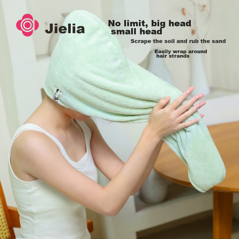 Jieliya Double-Layer Thickened Hair Drying Cap, Super Absorbent, Quick-Drying, H...