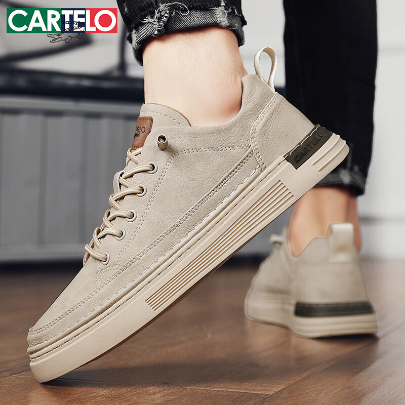 CARTELO Men's Shoes, 2025 Spring And Summer Casual Shoes, Fashionable British St...