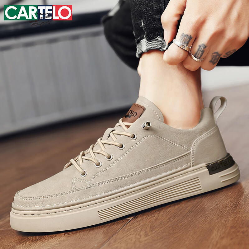 CARTELO Men's Shoes, 2025 Spring And Summer Casual Shoes, Fashionable British St...