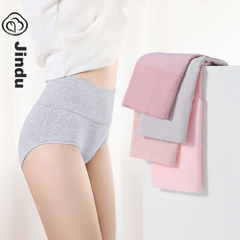 Jindu Women's Cotton High Waist Tummy Control Underwear with Antibacterial Prope...