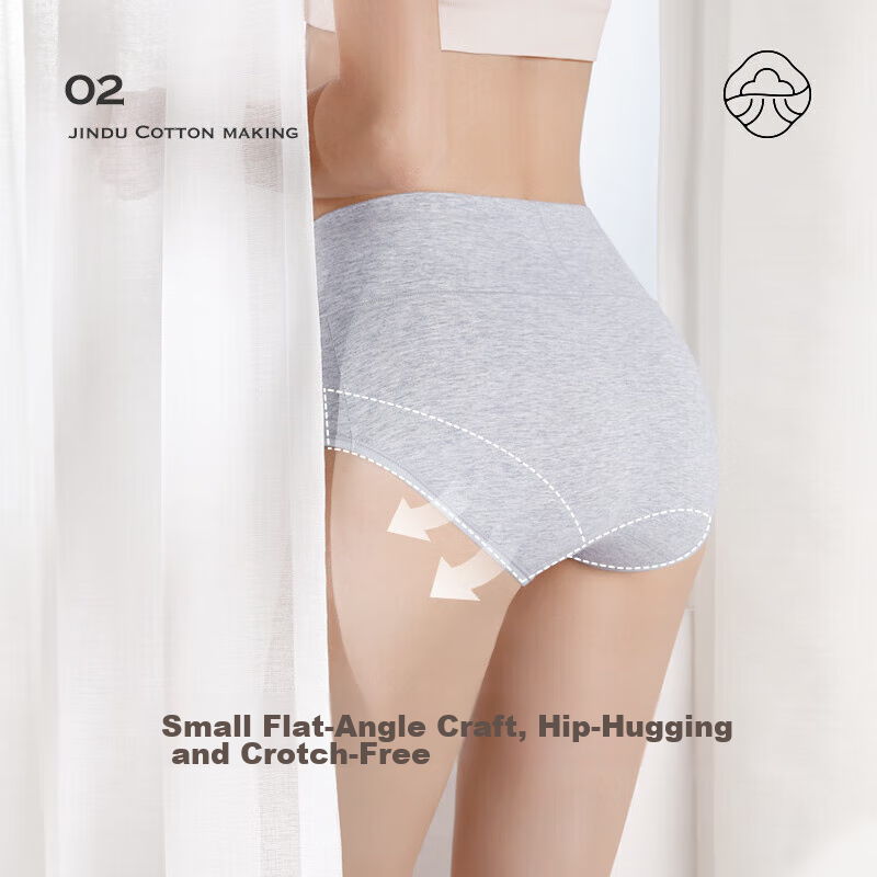 Jindu Women's Cotton High Waist Tummy Control Underwear with Antibacterial Prope...