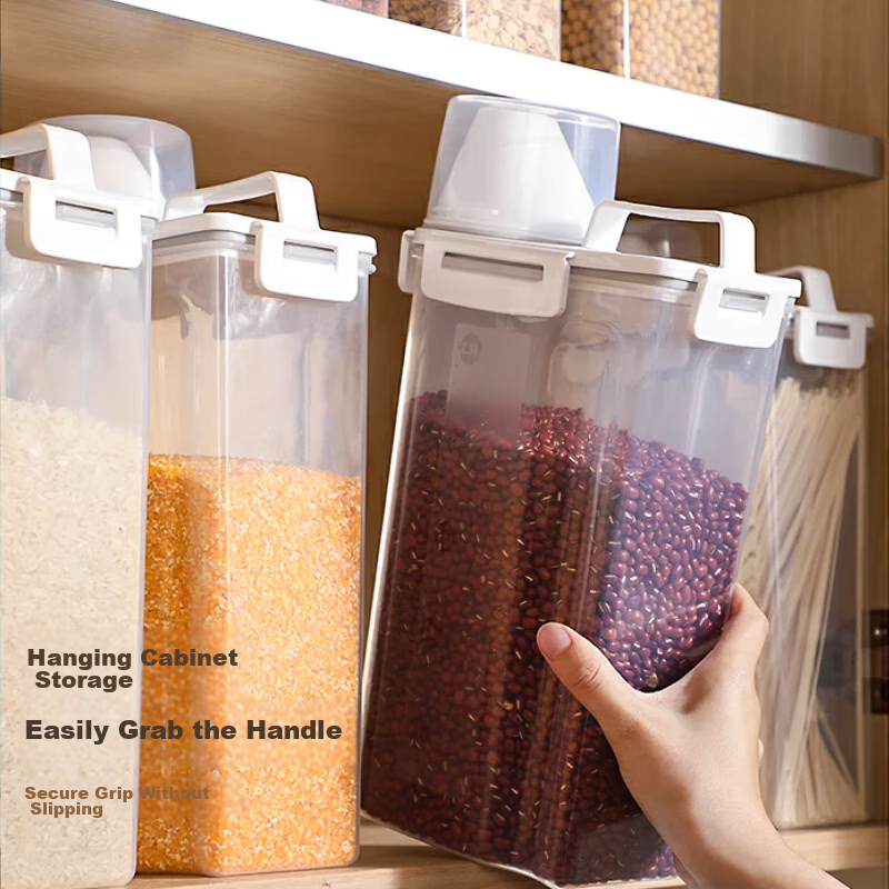 Jiabangshuo Kitchen Rice Container, 2-Pack, 2.5L Rice Storage Box, Grain Storage...