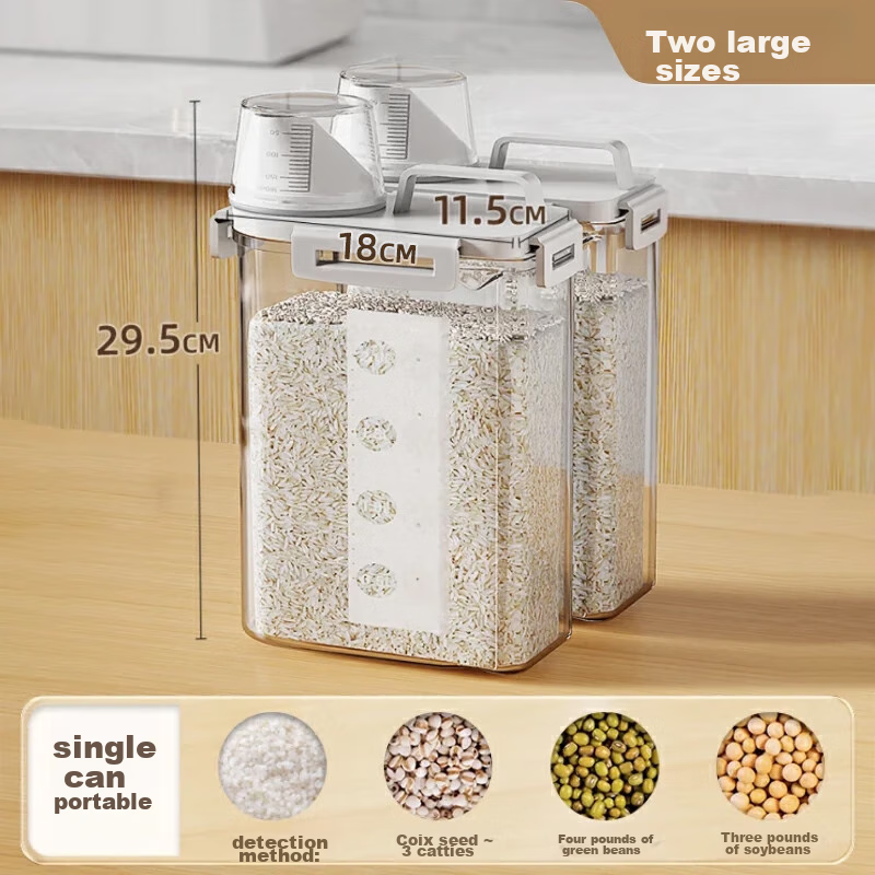 Jiabangshuo Kitchen Rice Container, 2-Pack, 2.5L Rice Storage Box, Grain Storage...